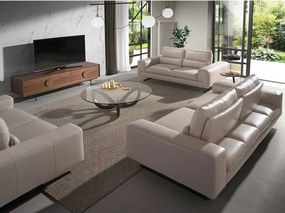 Okrągły stolik kawowy z hartowanego szkła i orzecha włoskiego 2053 ANGEL CERDA