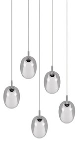 Lampa wisząca w kolorze srebra ze szklanym kloszem ø 48 cm Barret – Trio Select