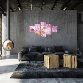 Obraz - Różwa abstrakcja (125x70 cm)