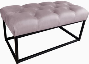 Ławka CHESTERFIELD tkanina Welur loft ławka metal : Kolor Stelaża - Czarny , Kolor tkaniny - VELVET - MG55, Typ tkaniny - Velvet