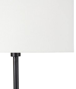 Lampa podłogowa czarna z białym kloszem 50 cm - Simplo Nowoczesny Oswietlenie wewnetrzne