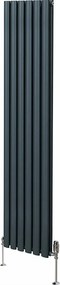 Grzejnik kolumnowy owalny z zaworami – 1800 mm x 360 mm – antracytowo-szary