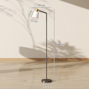 HOMCOM Lampa stojąca LED do salonu z obrotową głowicą 350° Lampa podłogowa z 3000K/4000K/6500K Czarna