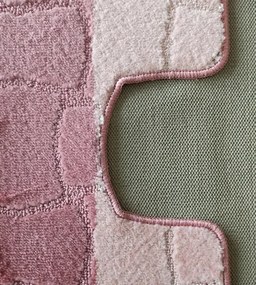 Nowoczesny różowy zestaw chodniczków łazienkowych H6-E44
