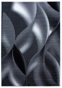 Dywan nowoczesny Plus Wstęgi szaro-czarny 140 cm x 200 cm