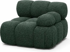 Moduł boczny do systemu modułowego, tkanina bukla Abriamo, Ciemnozielony, Prawy, Selia