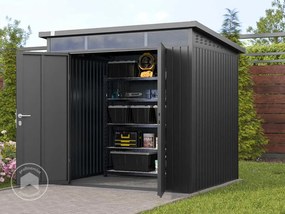 PRIMEYARD 210 x 180 cm Domek narzędziowy, ciemnoszary metalik (umbra) - (GFPV00974)