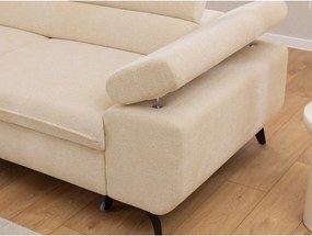 Kremowy narożnik z tkaniny szenilowej (lewostronny/w kształcie litery L) Marbeya – Ropez