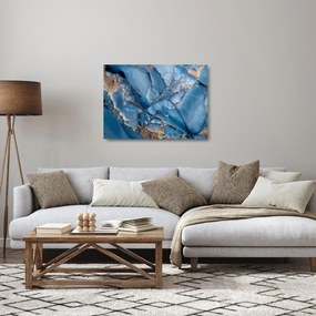 Obraz na szkle - Niebieski zróżnicowany marmur (70x50 cm)