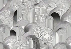 Fototapeta - Chaos czarnych linii (196x136 cm)