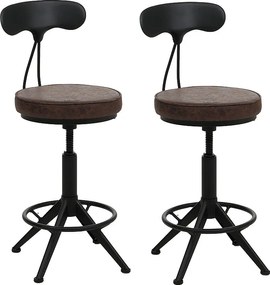 Stołki barowe MCW-O84 (zestaw 2 szt.),  brązowo-czarny