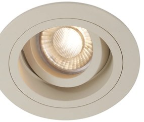 Zestaw 6 Nowoczesnych reflektorów wpuszczanych w kolorze beżowym GU10 50 mm, obrotowych i odchylanych - Chuck Oswietlenie wewnetrzne