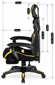 Fotel Gamingowy Obrotowy MAXIMO Czarny/żółty Nowoczesny