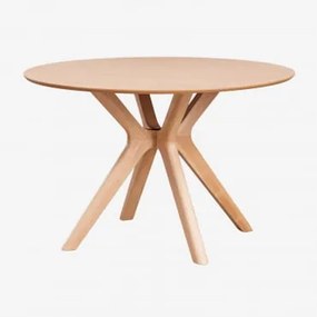 Okrągły Stół Jadalny Ø120 Cm Z Płyty Mdf I Forniru Kauczukowego Arnaiz Naturalna - Sklum
