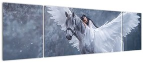 Obraz dziewczyny na jednorożcu (170x50 cm)