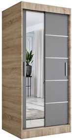 Szafa przesuwna dąb sonoma + antracyt - Ebia 2X