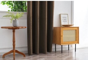 Zaciemniająca zasłona DUNES VELVET 140x250 cm, brązowa Zawieszanie: Metalowe pierścienie