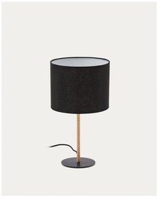 Czarna lampa stołowa z tekstylnym kloszem (wysokość 45 cm) Pina – Kave Home