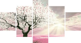 Obraz różowego drzewa (125x70 cm)