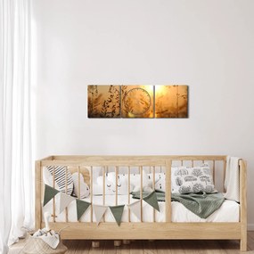 Obraz wschodu słońca (z zegarem) (90x30 cm)