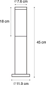Latarnia zewnętrzna rdzawo-brązowa z opalem 45 cm IP44 - Rox