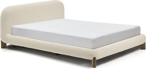 Beżowe tapicerowane łóżko dwuosobowe bez stelaża 160x200 cm Odina – Kave Home