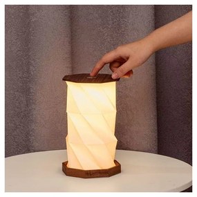 Lampa stołowa LED w ciemnym naturalnym kolorze (wysokość 18 cm) Twist Hexagon – Gingko