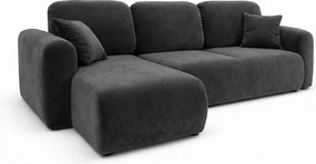 Stylowy narożnik rozkładany lewostronny BINGO L 245x148x87 cm w tkaninie Kronos 34 szarej