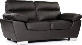 Sofa z odtworzonej skóry i PVC „Dallas” - 169 x 88 x 90 cm - 2-osobowa - Chocolat