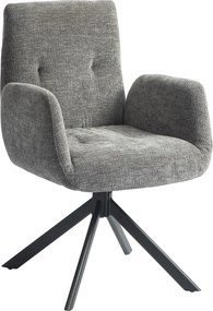 HOMCOM Fotel Akcentowy, Nowoczesny Design, Obrotowy, Do 120 kg, Ciemnoszary