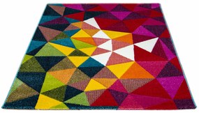 Dywan nowoczesny 3D Folk Trójkąty wielokolorowy 120 cm x 170 cm
