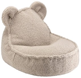 Jasnobrązowy dziecięcy worek do siedzenia z materiału bouclé Bear – Wigiwama