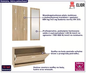 3-częściowy zestaw do przedpokoju dąb sonoma - Lunes