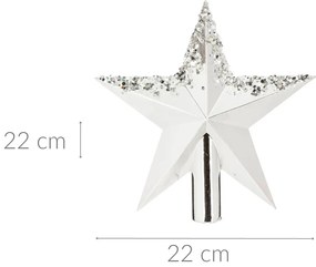 Gwiazda na czubek choinki, 22 cm