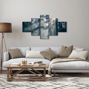 Obraz drzew, przez które prześwieca słońce (125x70 cm)