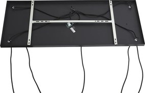 Lampa wisząca Art Deco czarna z przydymionym szkłem 5-źródłowa - Wallace