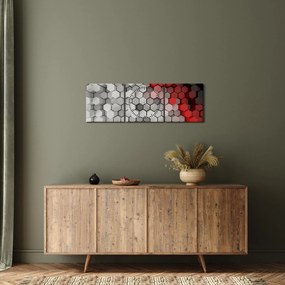 Obraz - sześciokąty 3D (z zegarem) (90x30 cm)