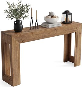 160 cm, konsola z litego drewna, wąski stolik wejściowy