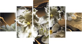 Obraz - Orchidea kwiaty na marmurowym tle (125x70 cm)