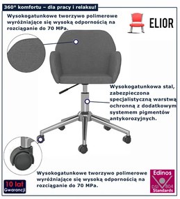 Szary biurowy fotel obrotowy regulowany  S4-D96