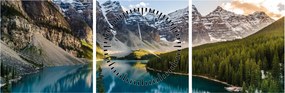 Obraz - Kanada, Park Narodowy Banff, Jezioro Moraine (z zegarem) (90x30 cm)