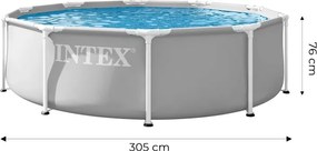 Basen ogrodowy stelażowy z pompą 305 cm Intex 702ND - okrągły basen dla dzieci i dorosłych
