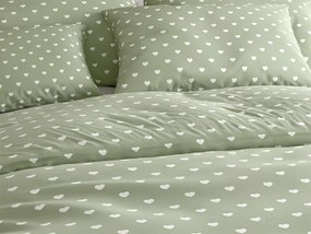 PrzytulneMieszkanie.pl PrzytulneMieszkanie.pl Bawełniana pościel SAGHEARTS POLY zielona Rozmiar pościeli: 70 x 90 cm | 140 x 200 cm