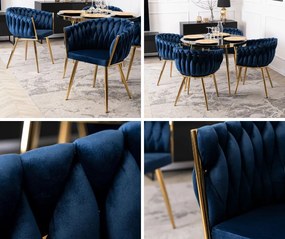 Krzesło glamour z oparciem typu warkocz Capi, welur