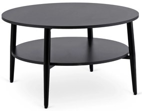 Stolik Kawowy Okrągły PAULO MAX 80 cm Czarny Nowoczesny Loft