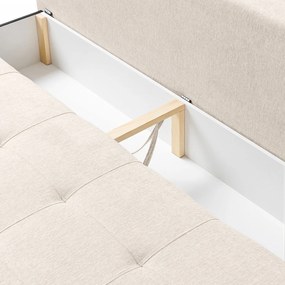 Sofa z Funkcją Spania MORANA Kremowa Nowoczesna