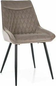 Krzesło tapicerowane AGAT VELVET ciemnobeżowe