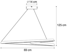 Skandynawska lampa wisząca czarna 72 cm z LED z 3-stopniową regulacją ściemniania - CircuitSkandynawski Oswietlenie wewnetrzne