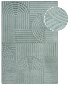 Turkusowy dywan wełniany Flair Rugs Zen Garden, 120x170 cm