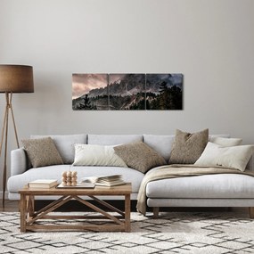 Obraz Gór Skalistych (z zegarem) (90x30 cm)